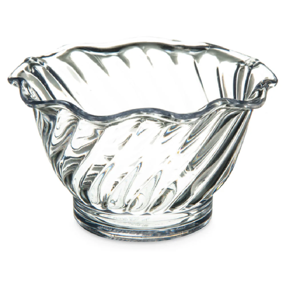 Carlisle 453007 5 Oz Tulip Dessert Dish Scalloped Edge SAN Plastic Clear