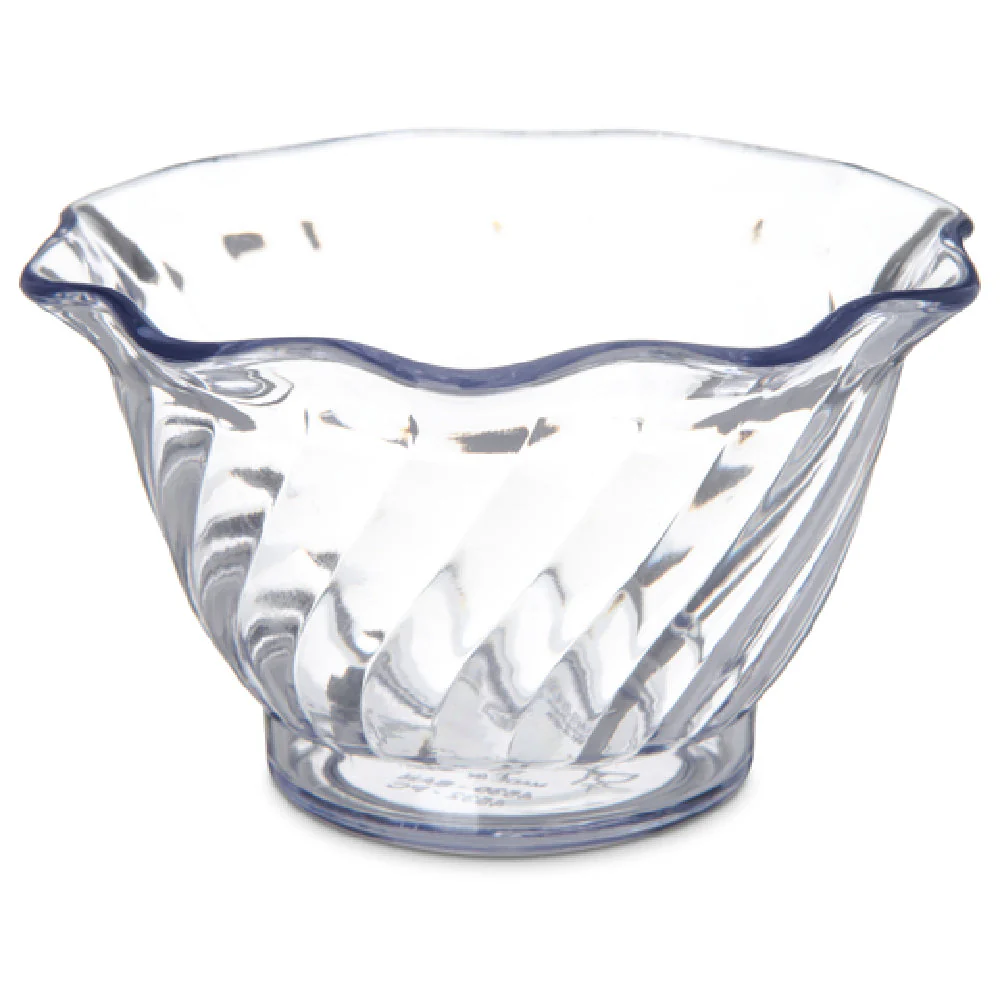 Carlisle 453207 5 Oz Clear Polycarbonate Tulip Dessert Dish Scalloped Edge