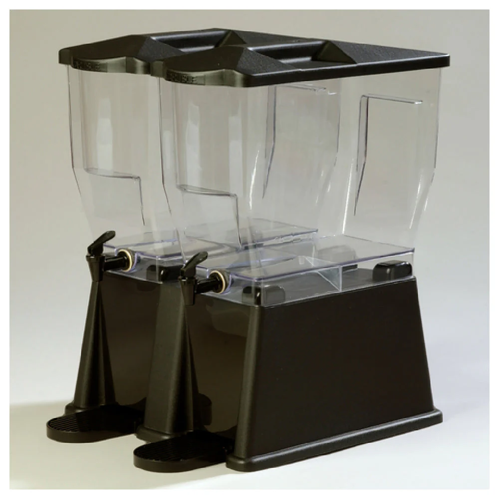 Carlisle 1085303 15 Inch Beverage Dispenser with Double Bowls Polycarbonate Black