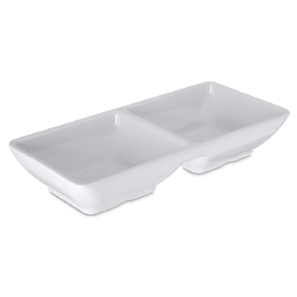 Carlisle 086202 4 Oz Ramekin Double Square Dishwasher Safe BPA Free White Melamine
