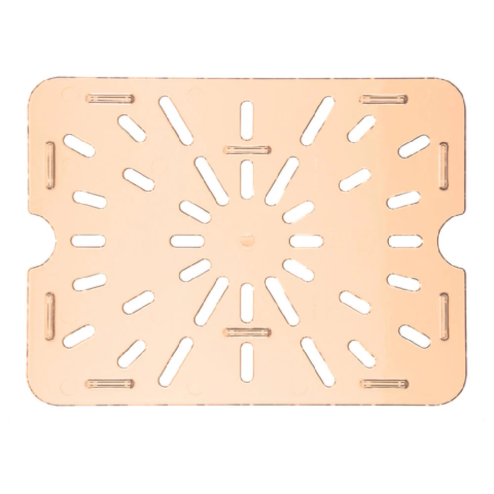 Carlisle 1043513 10 Inch Amber Food Pan Drain Shelf with Notched Design