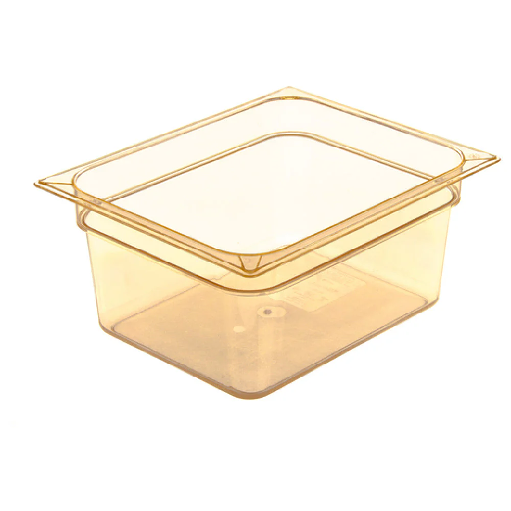 Carlisle 10422B13 1/2 Size 8.7 Qt High Heat Food Pan Polyethersulfone Amber with Easy Lift Notch