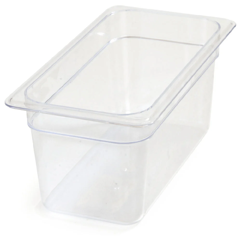 Carlisle 3066207 12-3/4 Inch 1/3 Size Food Pan 5.7 Quarts Clear Polycarbonate with Capacity Indicators