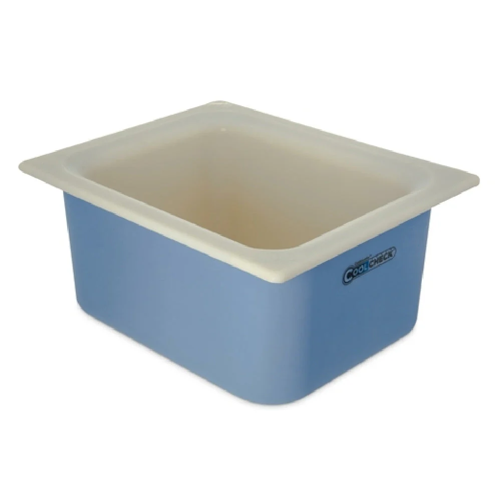 Carlisle CM1101C1402 1/2 Size 6 Quart Coldmaster Coolcheck Food Pan White Blue