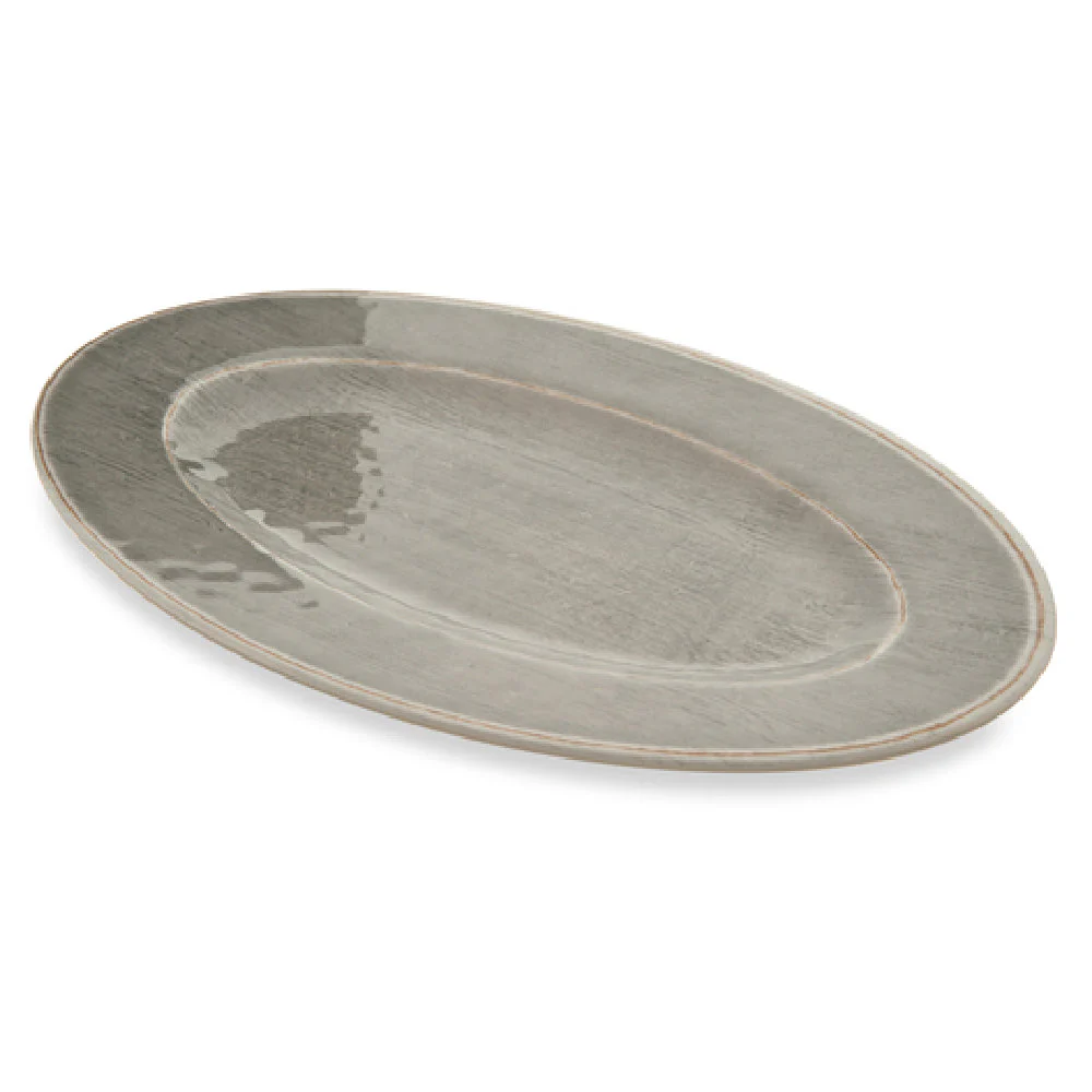 Carlisle 6402018 12 Inch Oval Plate Melamine Smoke Gray Dishwasher Safe