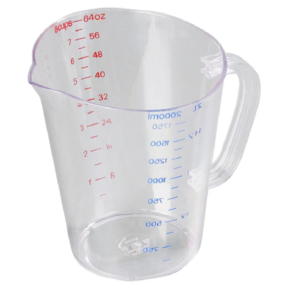 Carlisle 4314407 64 Oz. Oval Measuring Cup Clear Polycarbonate C-Handle
