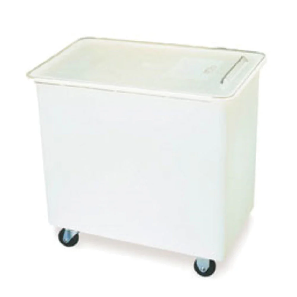Carlisle BIN2702 28 Inch White Mobile Ingredient Bin with Clear Sliding Lid