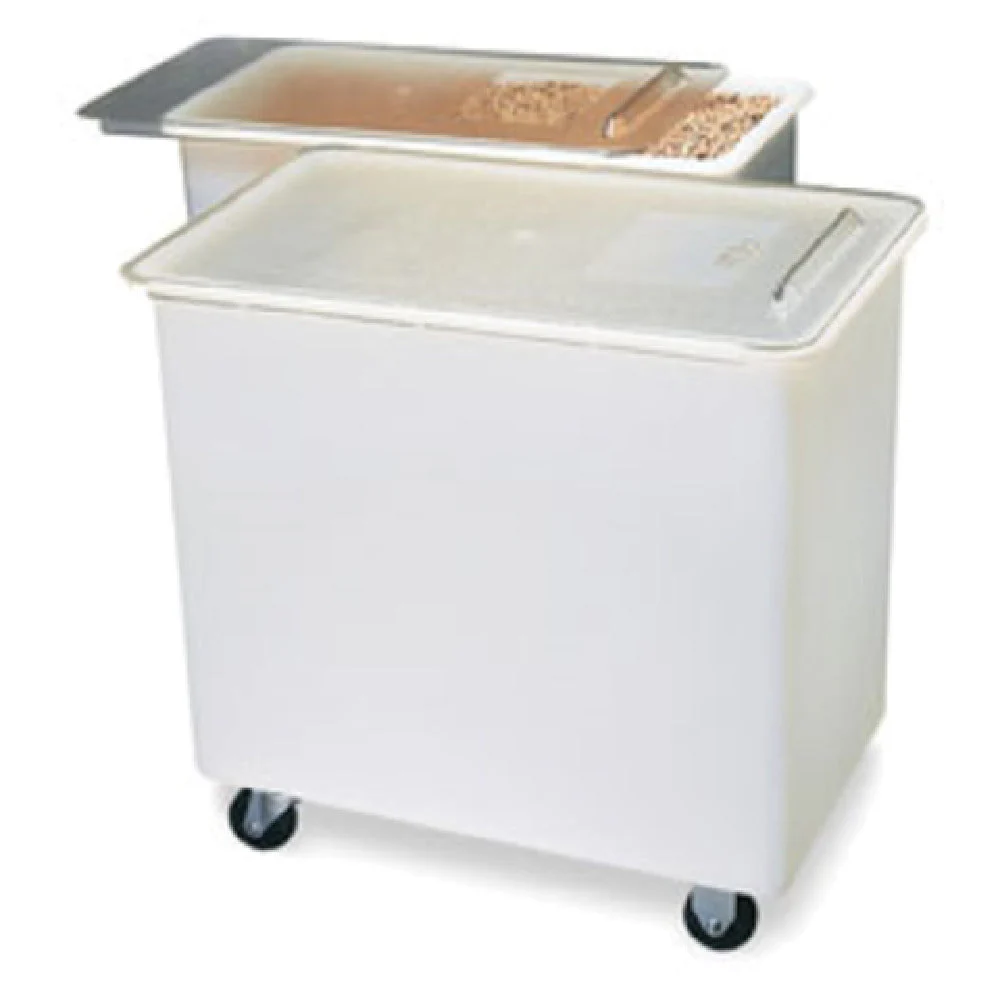Carlisle BIN3602 29 Inch Mobile Ingredient Bin with Clear Sliding Lid Polyethylene White