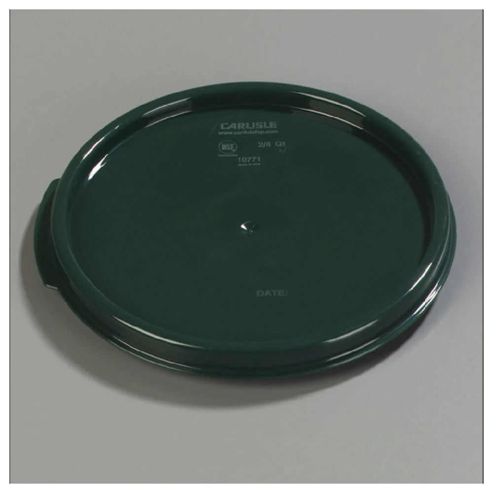 Carlisle 1077108 7.62 Inch Food Storage Lid for 2 to 4 Quart Round Container Polypropylene Forest Green