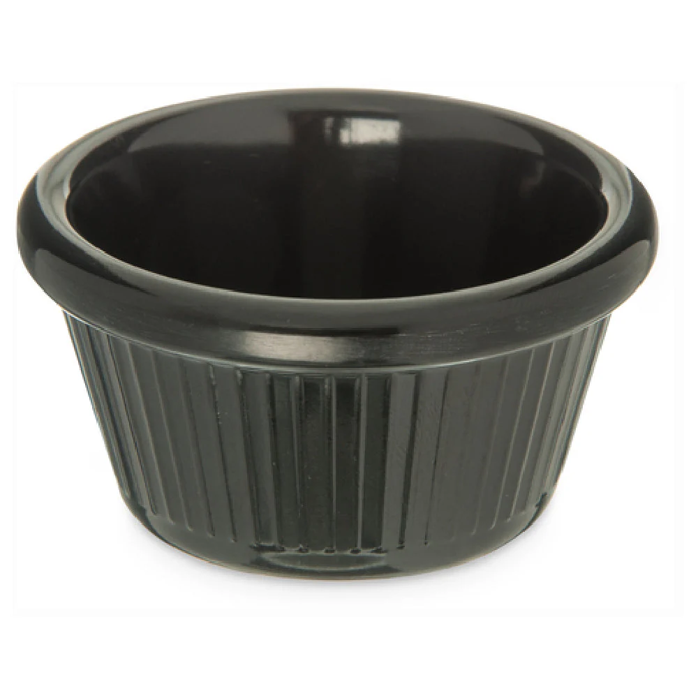 Carlisle S29203 2 Oz. Ramekin Fluted Dishwasher Safe Melamine Black