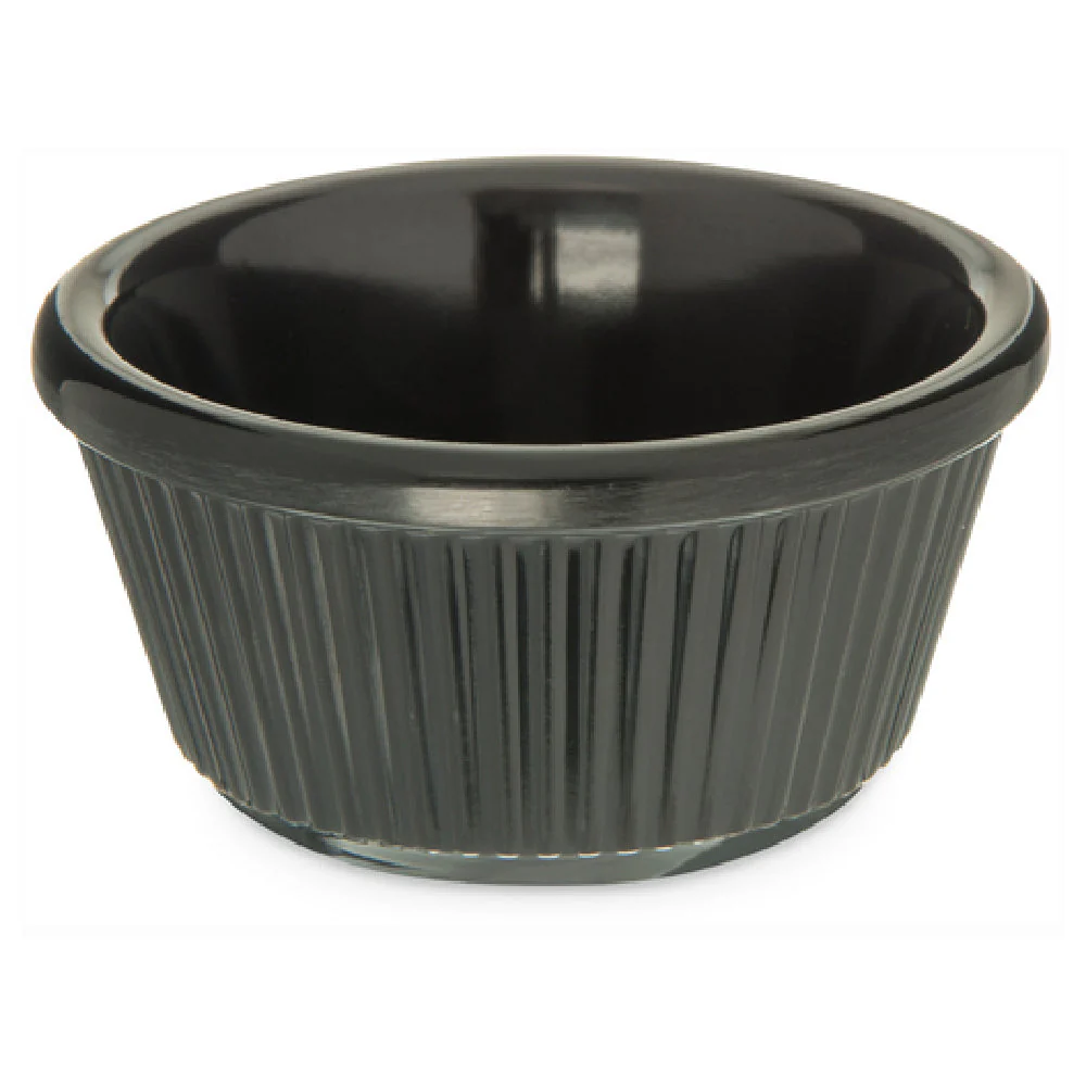 Carlisle S29303 3 Oz Black Fluted Ramekin Melamine Dishwasher Safe
