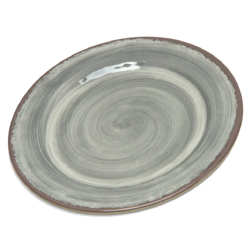 Carlisle 5400718 7 Inch Diameter Round Plate Melamine Smoke Gray Stain and Chip Resistant