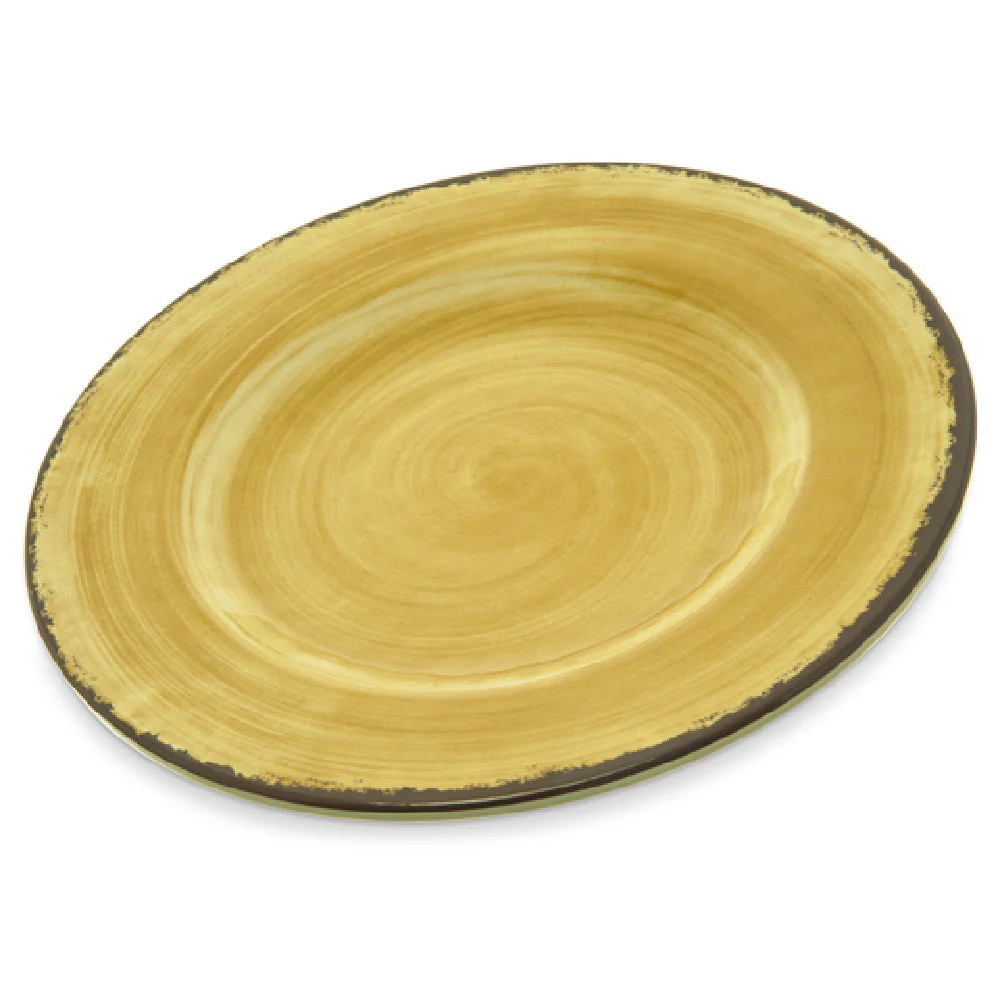 Carlisle 5400213 9 Inch Round Salad Plate Melamine Stain Resistant Amber