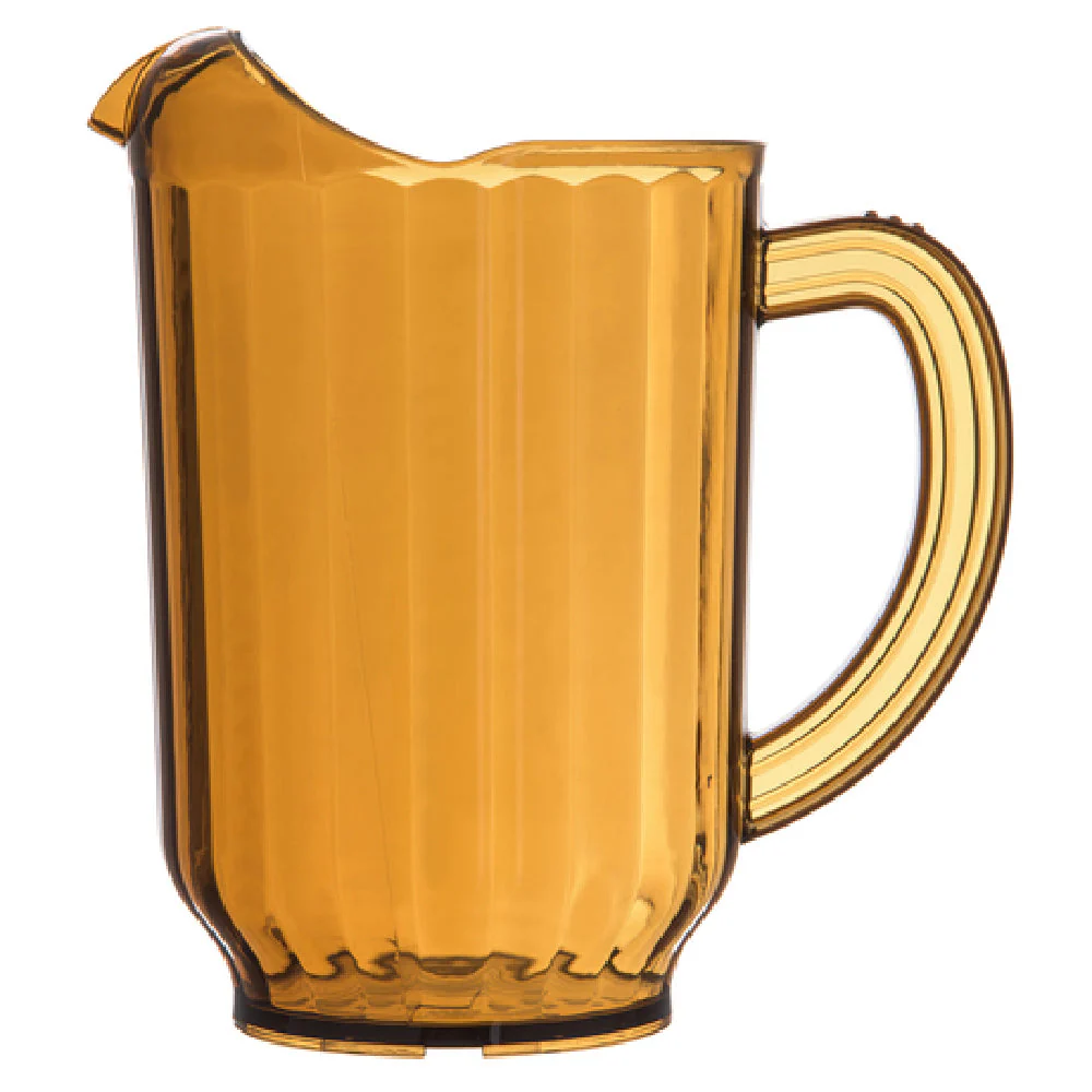 Carlisle 554013 60 Oz Contoured Lip Pitcher Polycarbonate Amber Dishwasher Safe