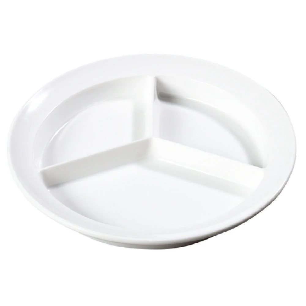 Carlisle KL20302 8-3/4 Inch Diameter Melamine Plate with Deep Wells White