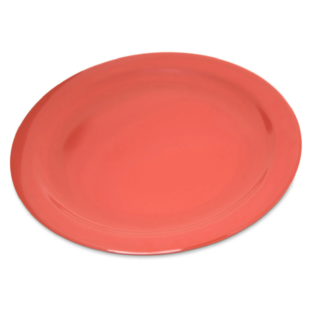 Carlisle 4350052 10 Inch Diameter Dinner Plate Reinforced Rim Melamine Sunset Orange