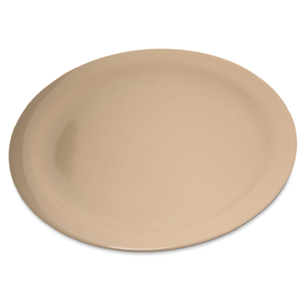 Carlisle 4350025 10 Inch Dinner Plate Reinforced Rim Dishwasher Safe Tan Melamine