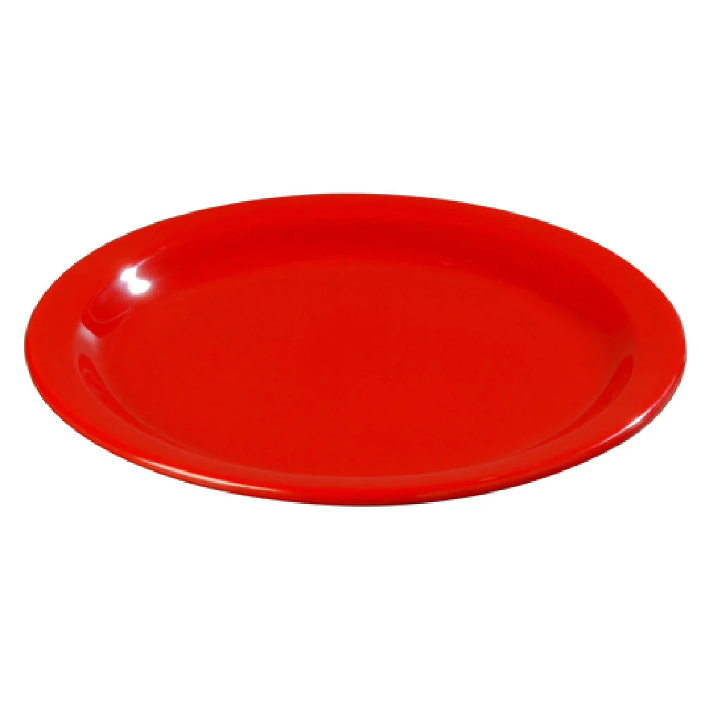Carlisle 4350105 9 Inch Diameter Narrow Rim Plate Melamine Red BPA Free