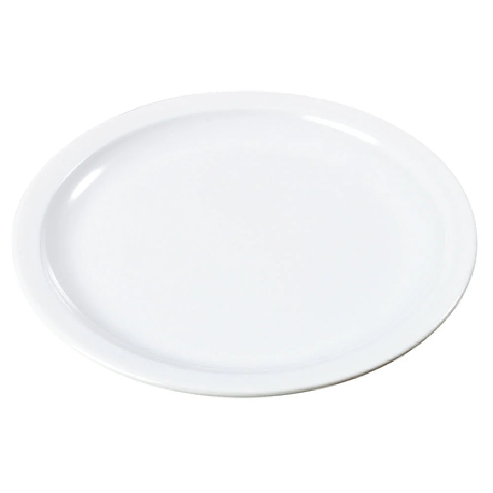 Carlisle KL20102 7-1/4 Inch Round Narrow Rim Plate White Melamine Dishwasher Safe