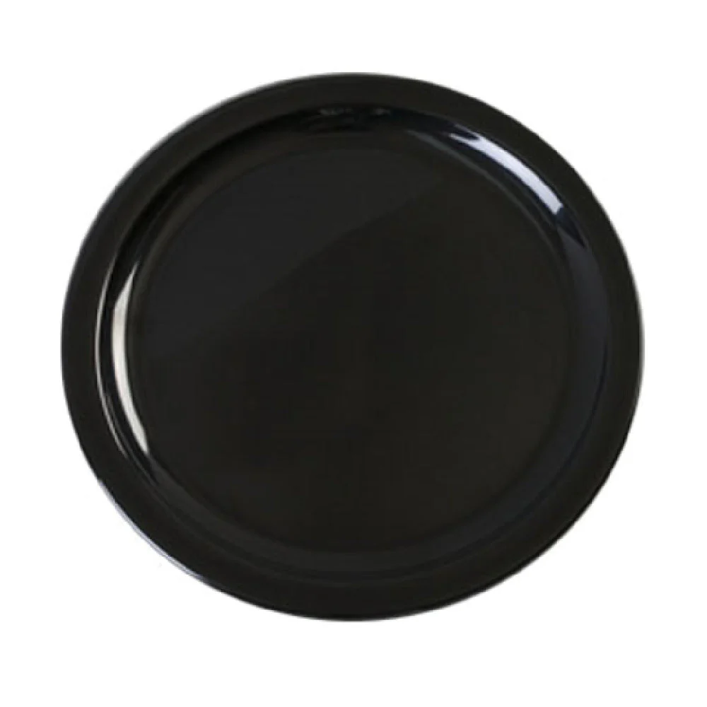 Carlisle KL11603 10 Inch Narrow Rim Dinner Plate Black Melamine Dishwasher Safe