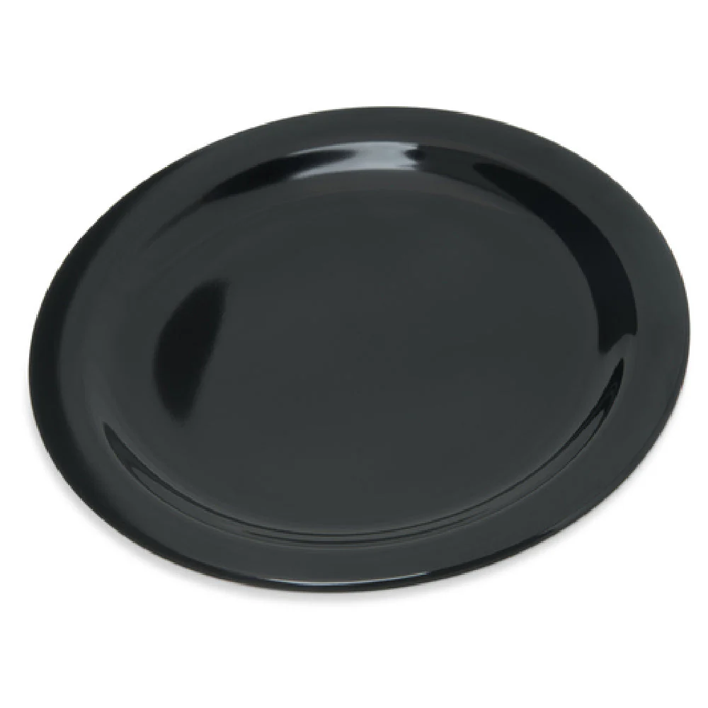 Carlisle 4350303 7-1/5 Inch Salad Plate Reinforced Rim Black Melamine