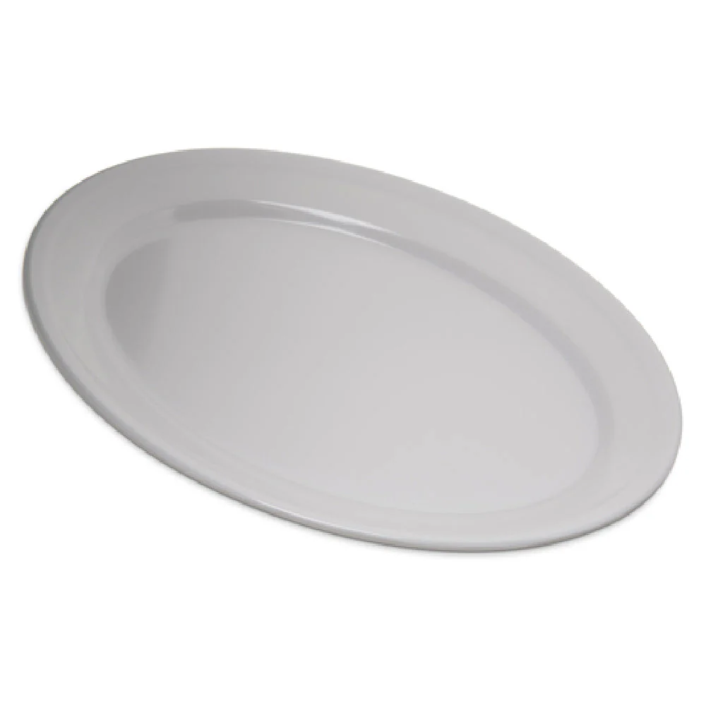 Carlisle 4356002 12 Inch Oval Platter with Reinforced Rim White Melamine