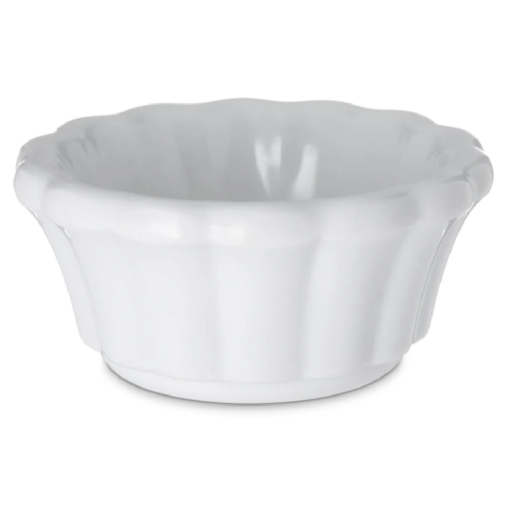 Carlisle 4394202 1 Oz Scalloped Ramekin White Melamine Dishwasher Safe