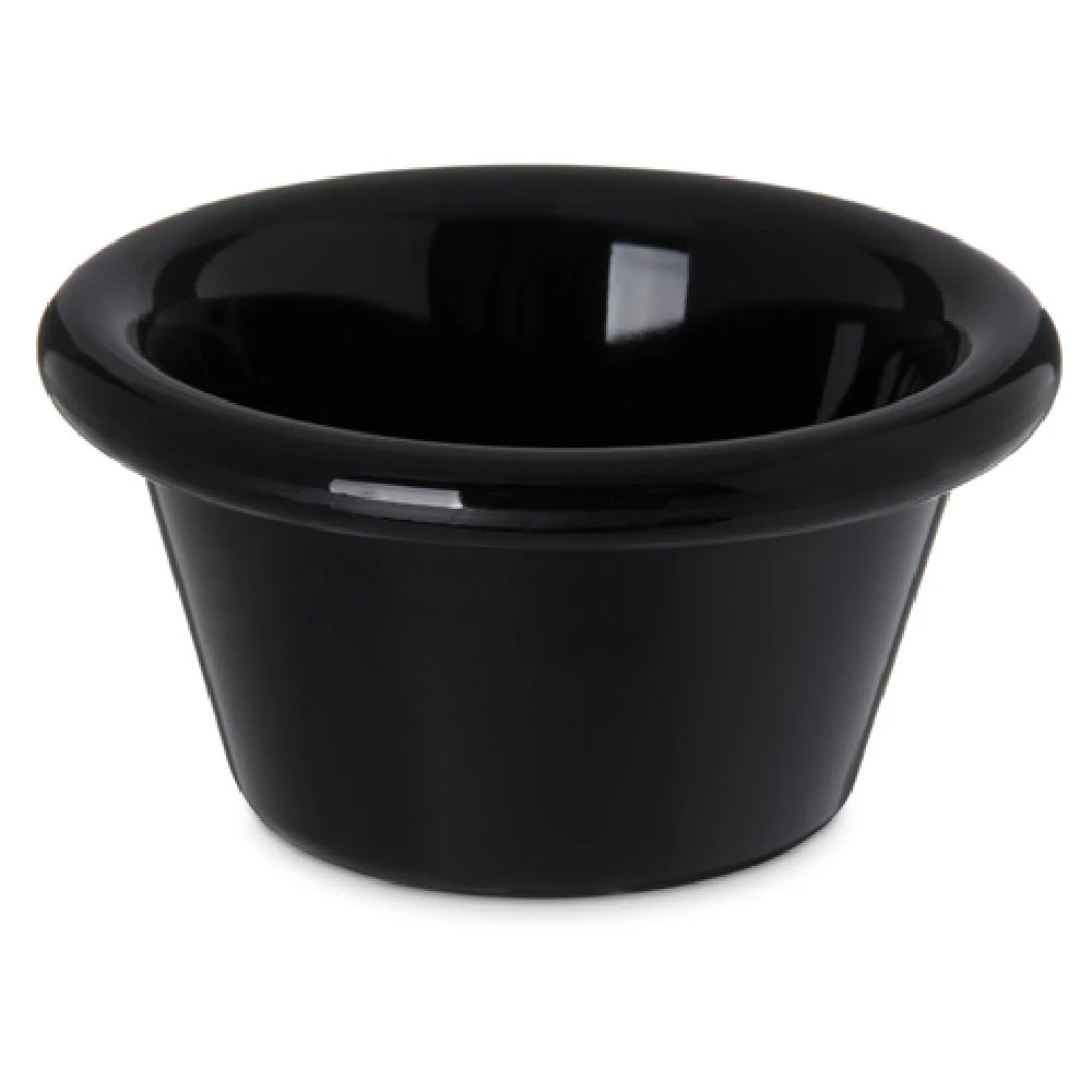 Carlisle 4312303 3 Oz Ramekin 3-2/11 Inch Diameter SAN Plastic Black Durable