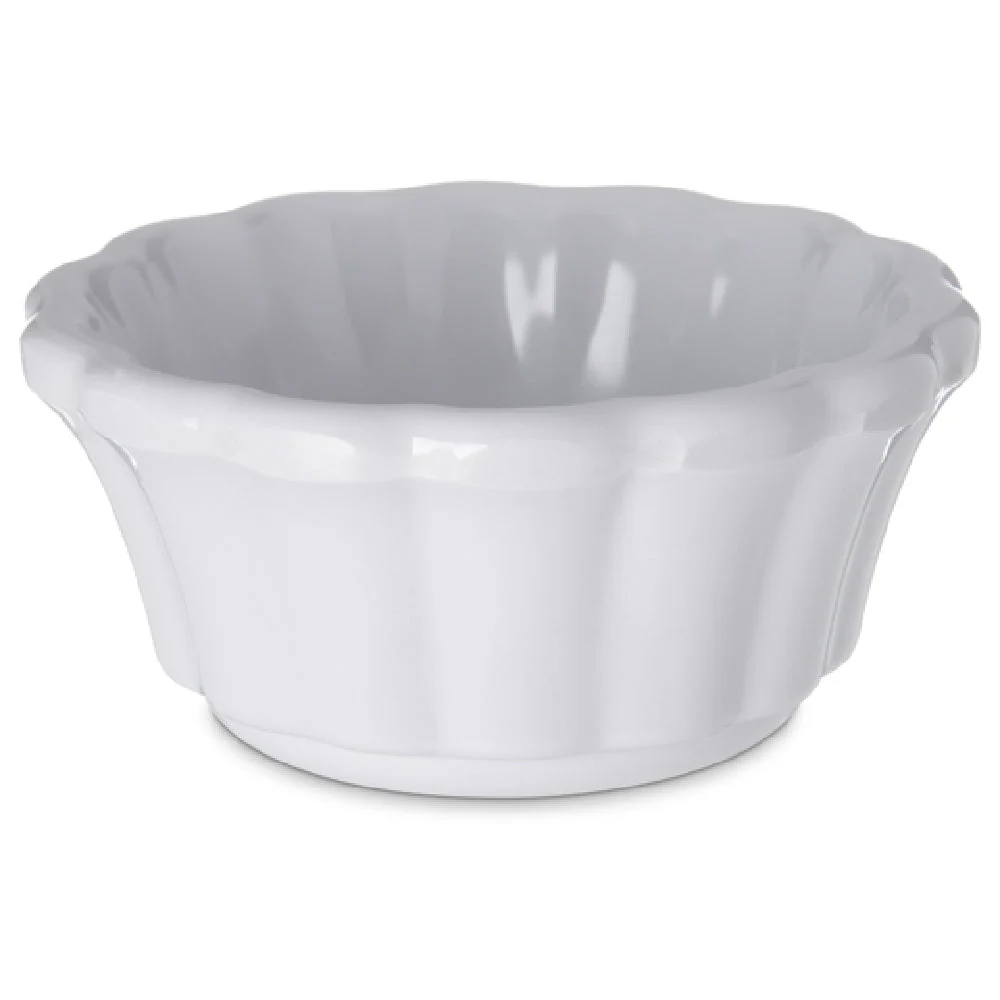 Carlisle 4394402 Ramekin 3 Oz. Scalloped White Melamine Dishwasher Safe