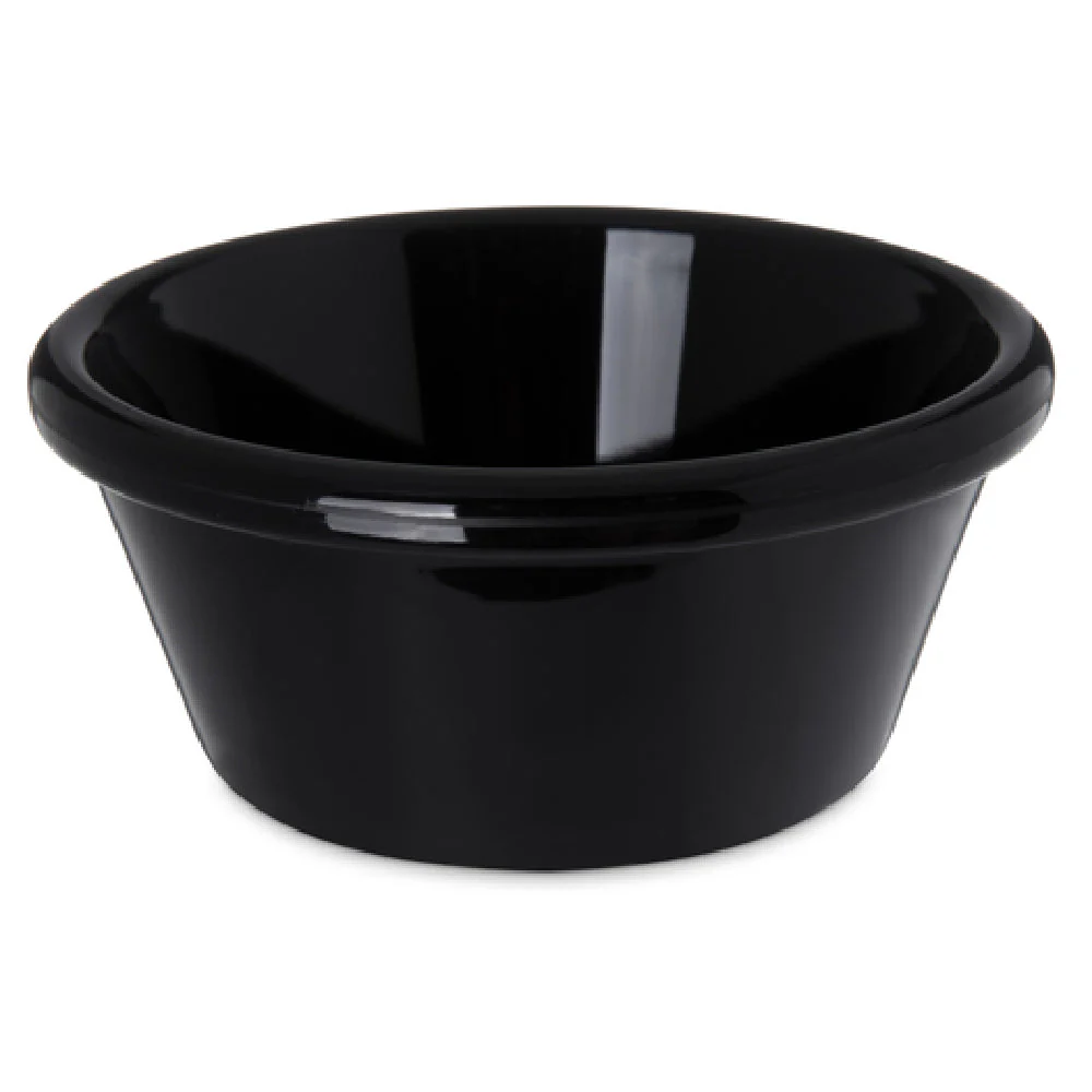 Carlisle 4312603 6 Oz Ramekin Smooth Dishwasher Safe Black SAN