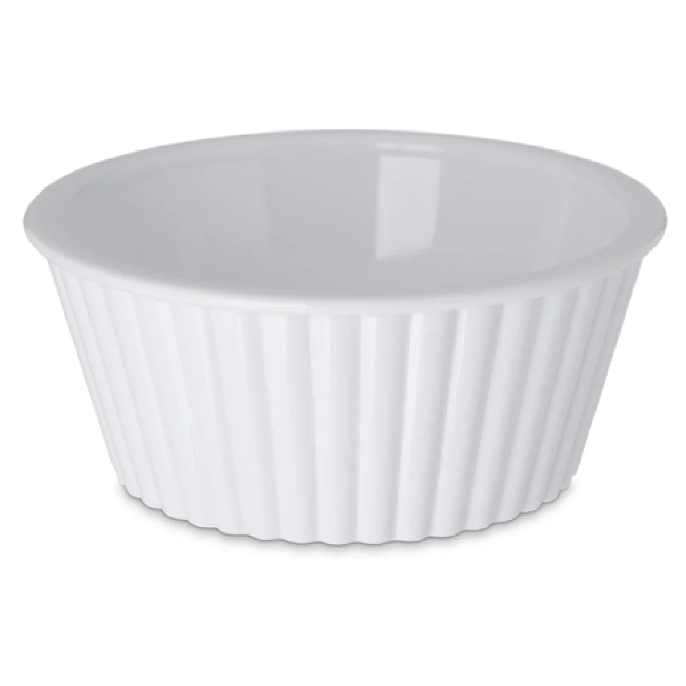 Carlisle 084502 3-1/2 Inch Diameter Fluted Ramekin 4-1/2 Oz White SAN