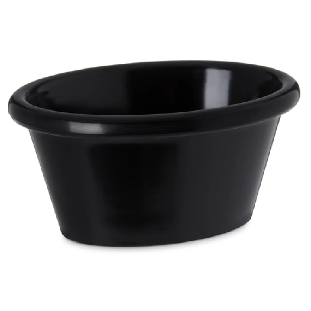 Carlisle S31203 3 Oz Oval Ramekin Black Melamine Dishwasher Safe Stain Resistant
