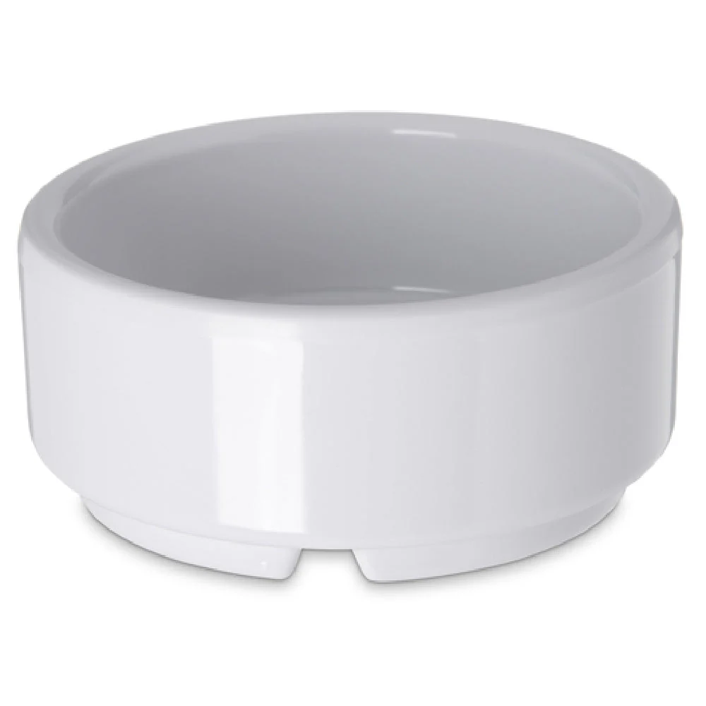 Carlisle 41002 2 Oz Ramekin Dishwasher Safe Straight Sided Footed White Melamine