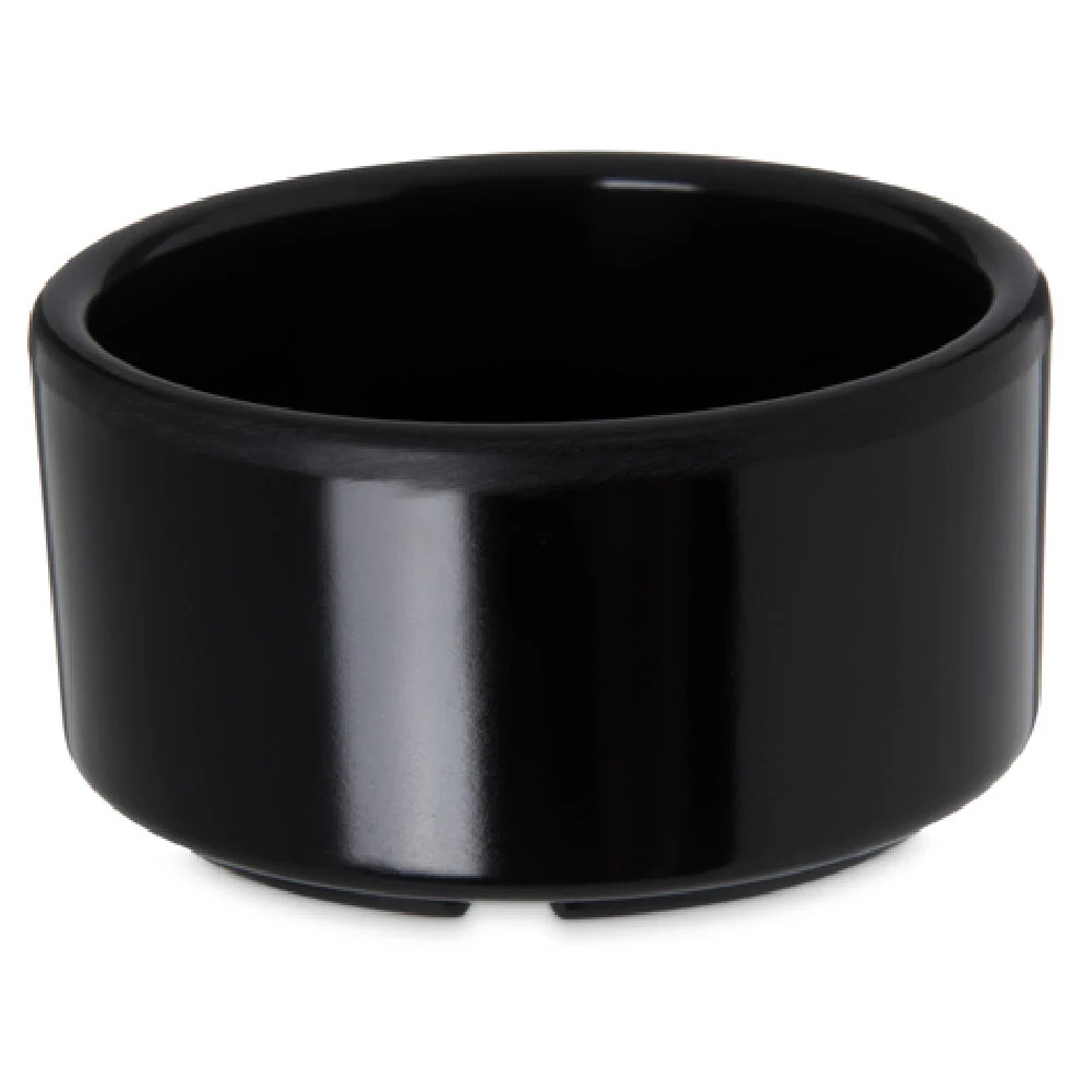 Carlisle 41203 3 Oz. Ramekin Straight Sided Footed Black Melamine