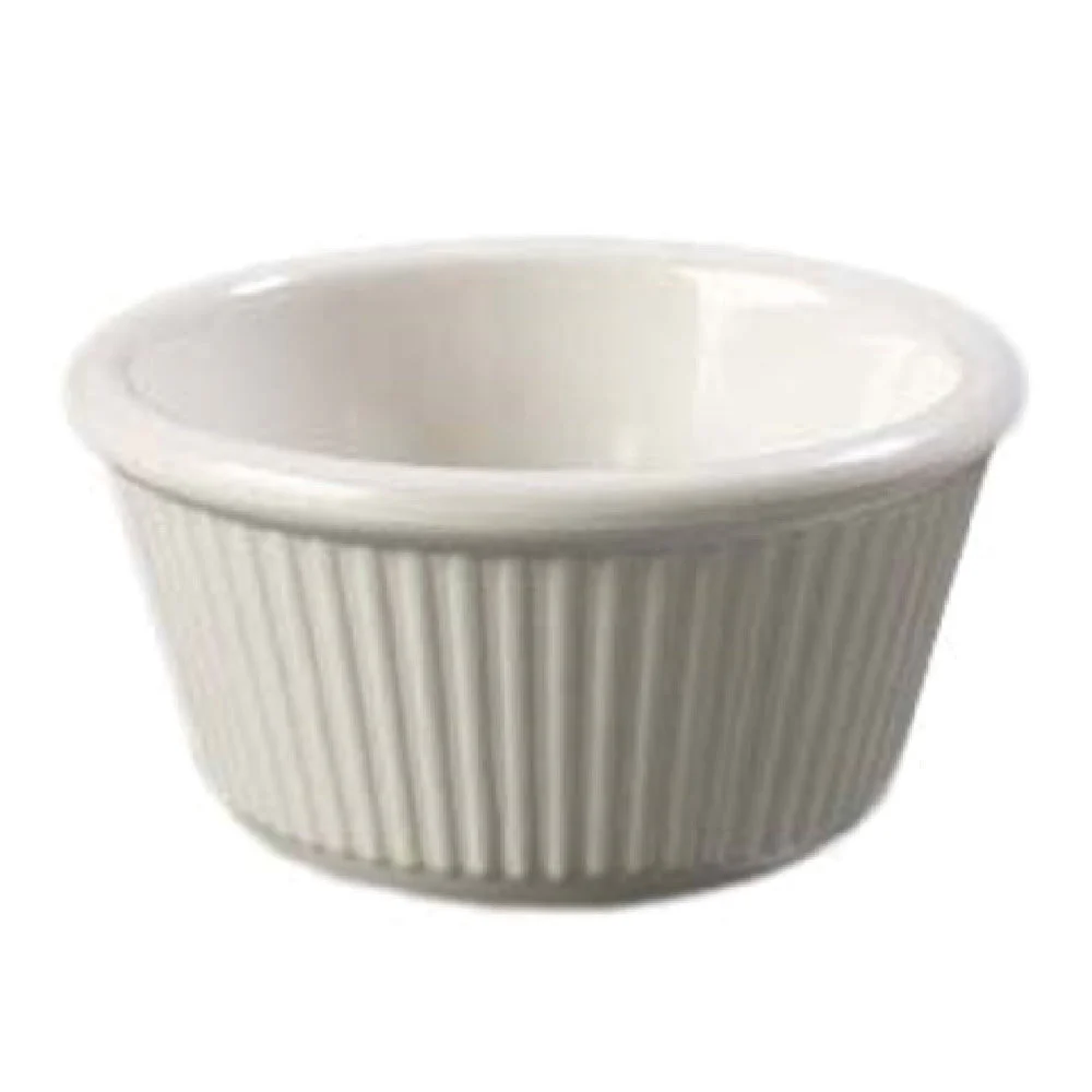 Carlisle S287-842 4 Oz Ramekin Fluted Stackable Break-Resistant Melamine Bone