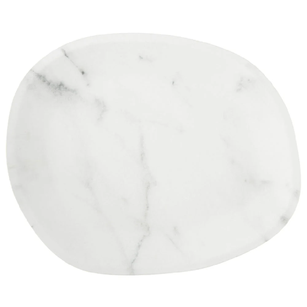 Carlisle 5310337 18 Inch Oblong Platter Stain Resistant Dishwasher Safe Melamine White Marble Matte