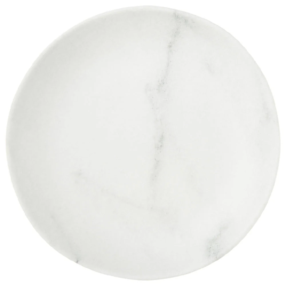 Carlisle 5310637 9 Inch Freeform Ridge Salad Plate Melamine White Marble Matte