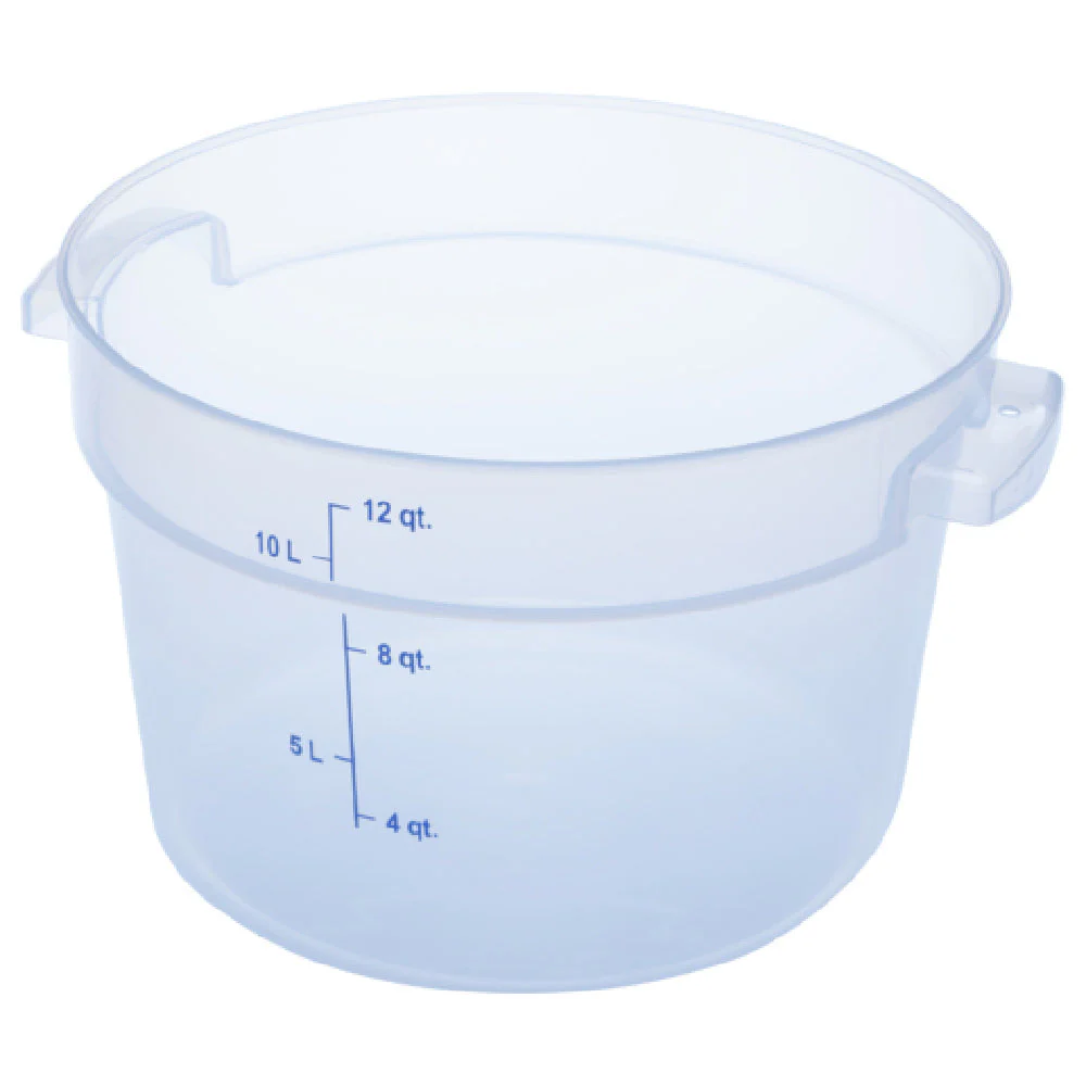 Carlisle 1096730 12 Qt Round Food Storage Container with Handles Polycarbonate Clear