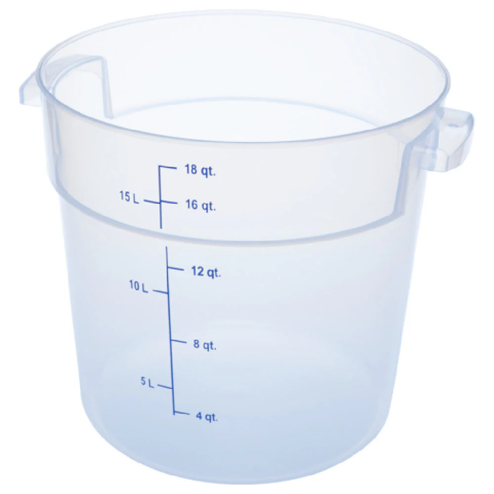 Carlisle 1096830 18 Qt Round Food Storage Container with Handles Polycarbonate Clear