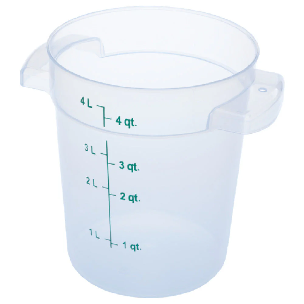 Carlisle 1096430 4 Quart Food Storage Container Round Polycarbonate with Handles
