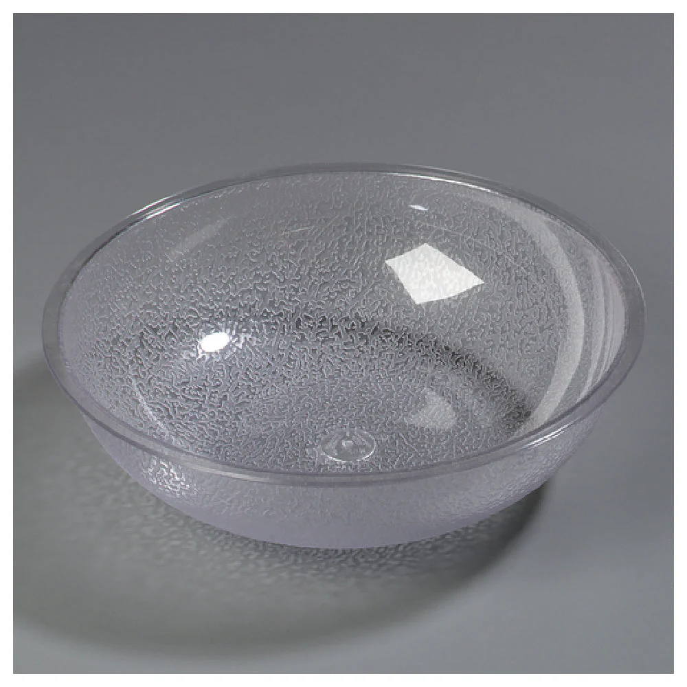 Carlisle 721007 10 Inch Diameter Clear Salad Bowl 3 Quart Pebbled Polycarbonate