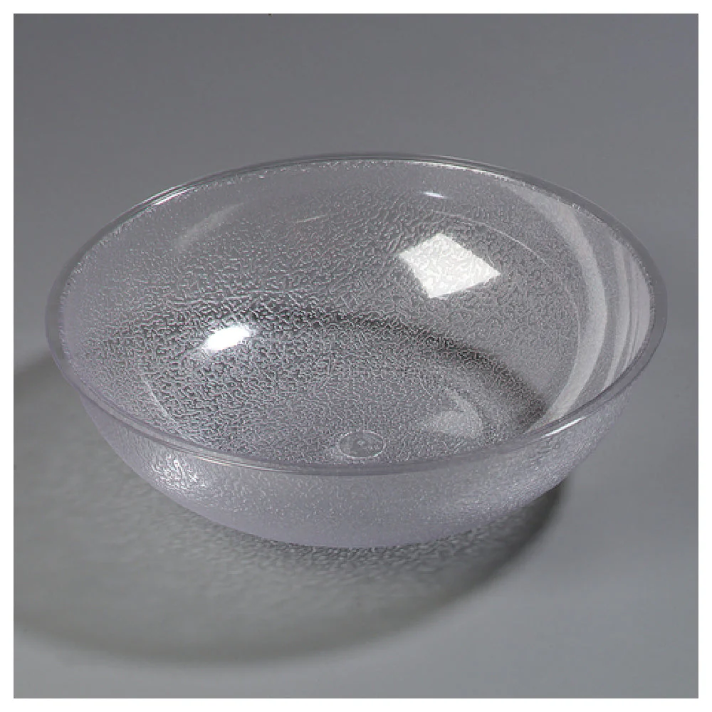 Carlisle 721207 5-1/2 Quart Round Salad Bowl Clear Polycarbonate with Pebbled Exterior
