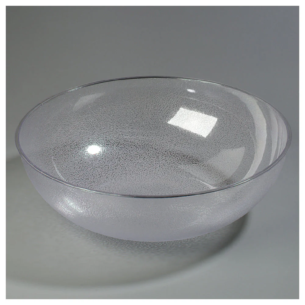 Carlisle 722307 33 Quart Salad Bowl Clear Pebbled Polycarbonate