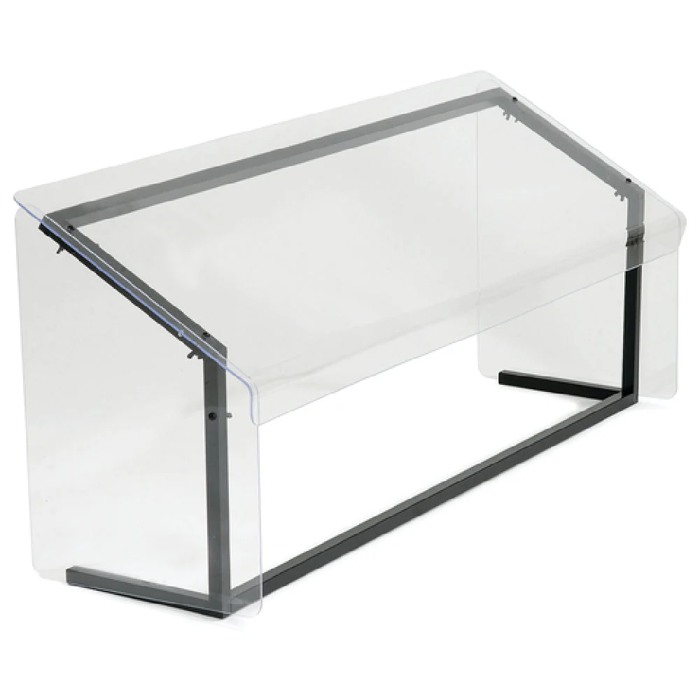 Carlisle 917203 73-1/4 Inch Portable Sneeze Guard Fixed Acrylic Black Aluminum
