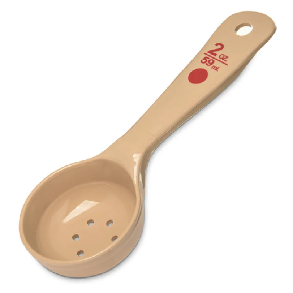 Carlisle 436206 Measure Miser 2 Oz Perforated Spoon Plastic Beige