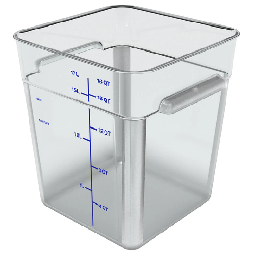Carlisle 11955AF07 18 Quart Food Storage Container Square Polycarbonate Clear