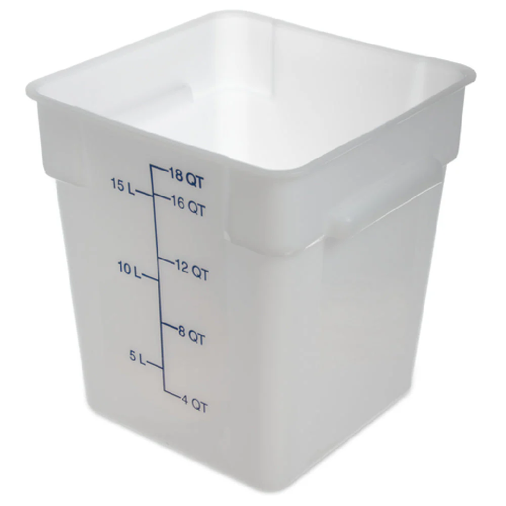 Carlisle 11965PE02 18 Qt Container Reinforced Stacking Lugs Polyethylene White