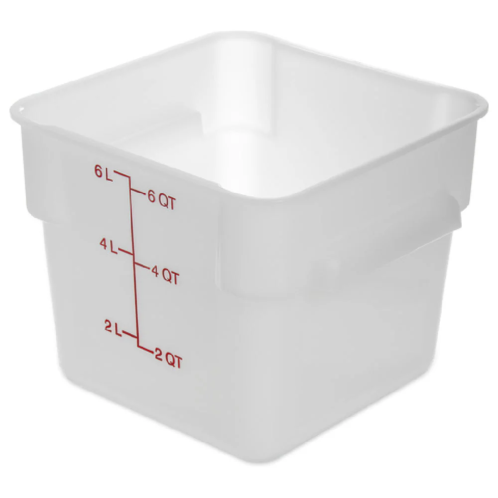 Carlisle 11962PE02 6 Quart Food Storage Container with Reinforced Stacking Lugs Polyethylene White