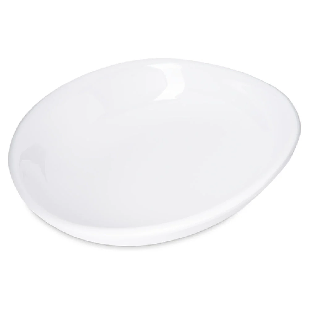 Carlisle 5300402 9-1/2 Inch Oblong Pasta Plate White Melamine NSF Certified