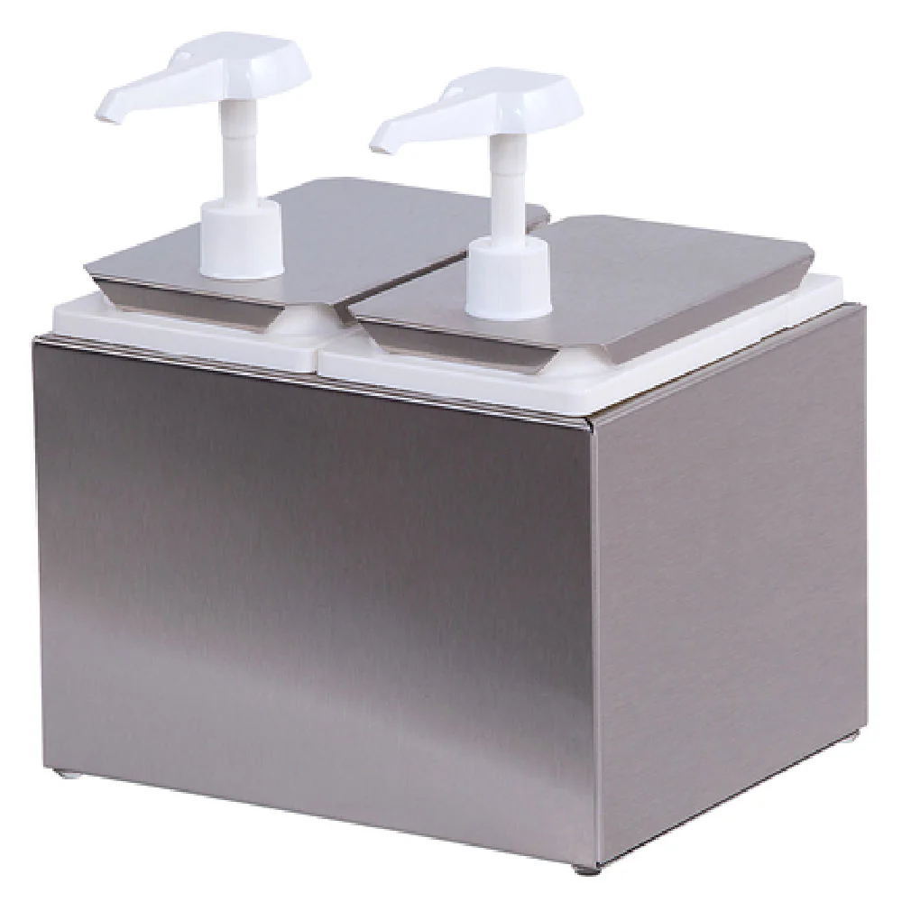 Carlisle 38502 9-5/8 Inch Countertop Condiment Dispenser Stainless Steel with 2 Pumps